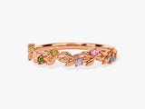 Floraler Ring mit Geburtssteinen