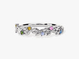 Floraler Ring mit Geburtssteinen