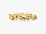 Floraler Ring mit Geburtssteinen