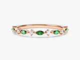 Marquise- und Rundschliff Geburtsstein-Ring