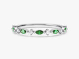 Marquise- und Rundschliff Geburtsstein-Ring