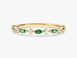 Marquise- und Rundschliff Geburtsstein-Ring
